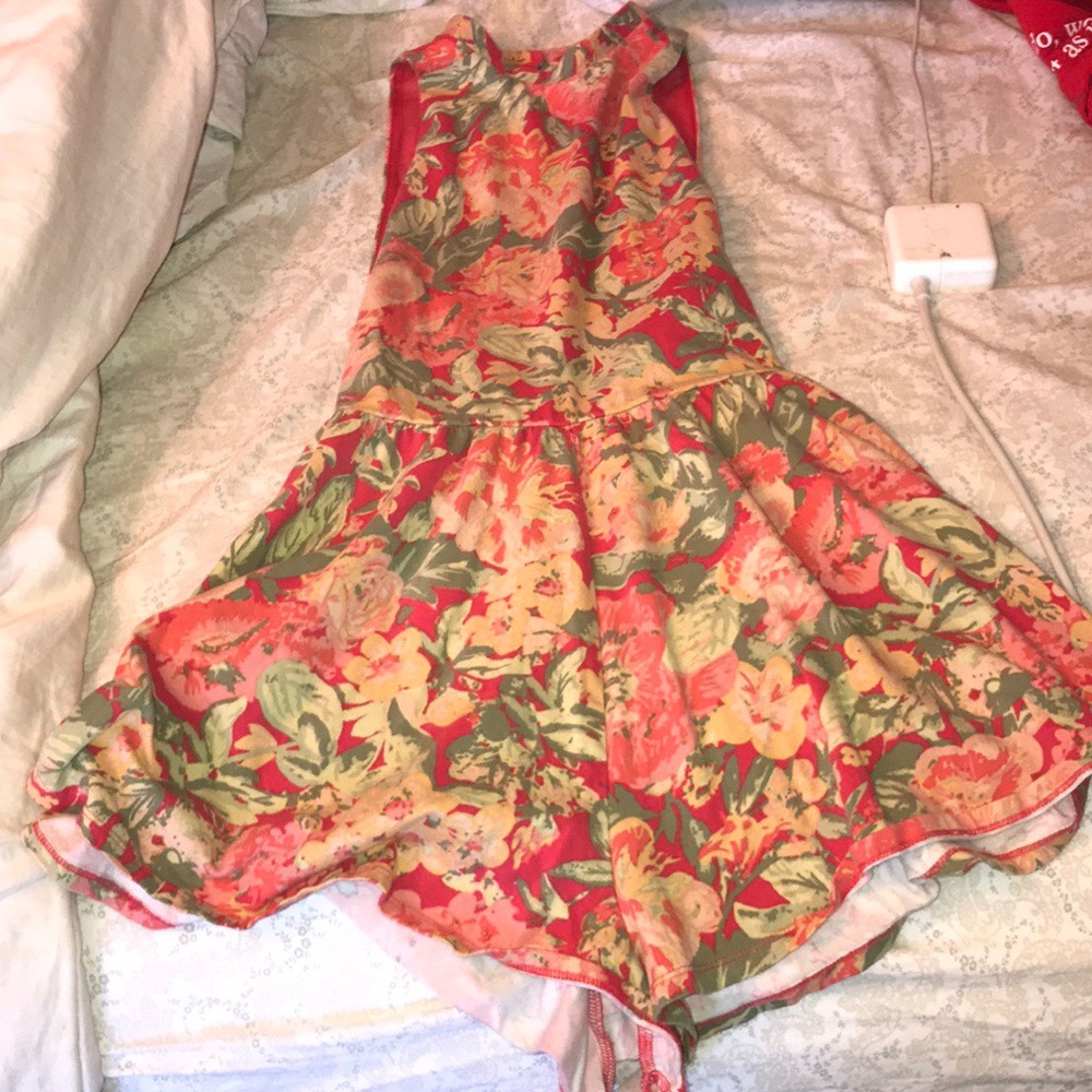 UO Kimchi Blue Mock Neck Floral Rebecca Romper